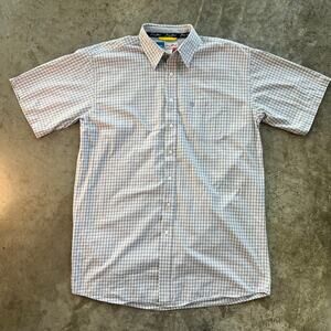 Wrangler George Strait XLT Western Shirt Blue Plaid Coastal Cowboy Festival